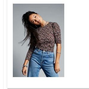 Only - Pella Puff Sleeves Crop Top - Size Juniors Medium